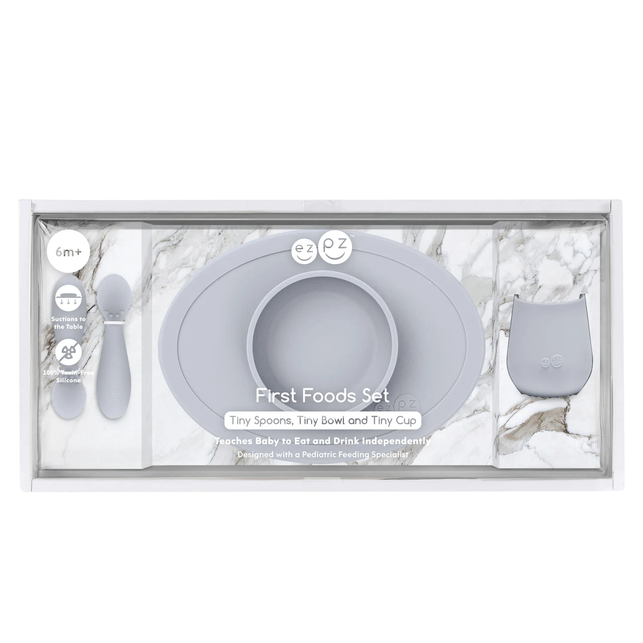 Ezpz Tiny First Food Set - Pewter - Image 2