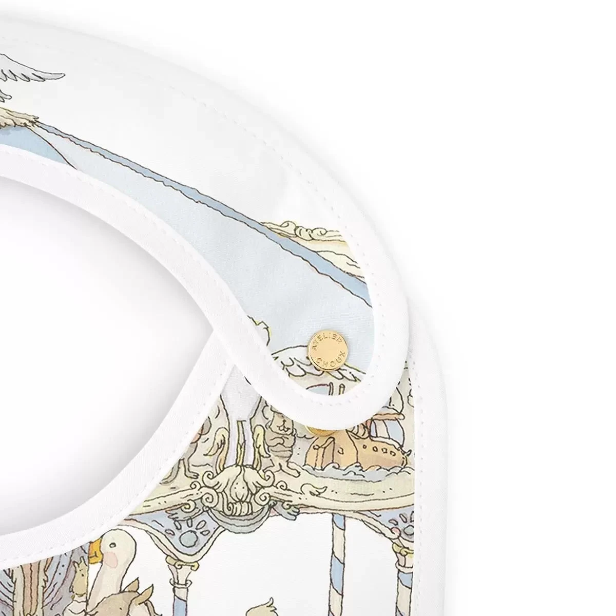 Satin Bib – Carousel Blue - Image 2