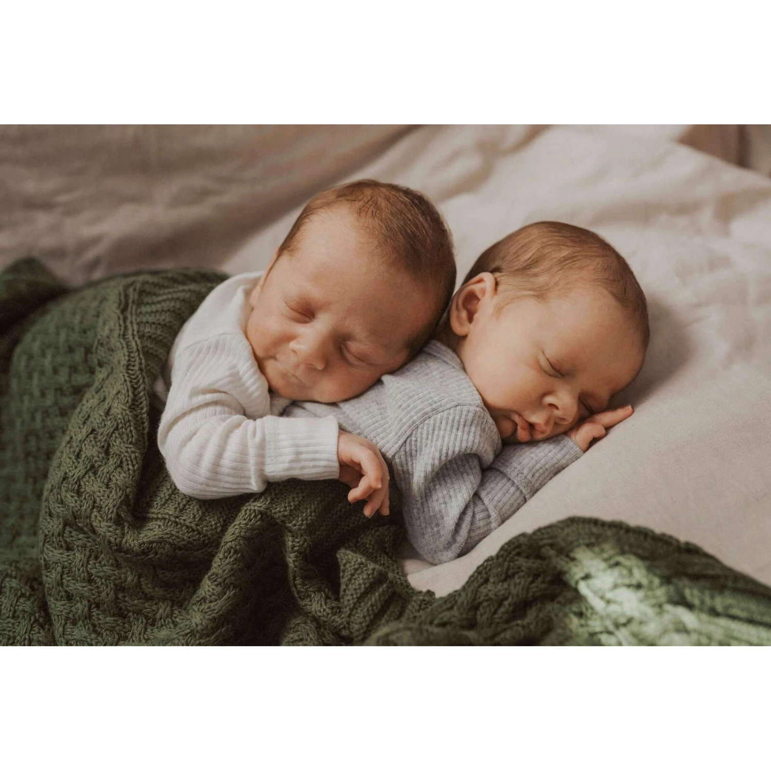 Diamond Knit Organic Baby Blanket - Olive - Image 4