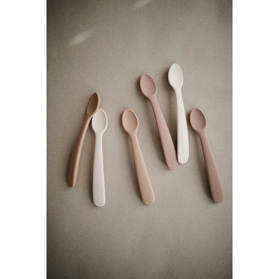 Mushie Silicone Feeding Spoon - 2 Pack VARIOUS COLOURS