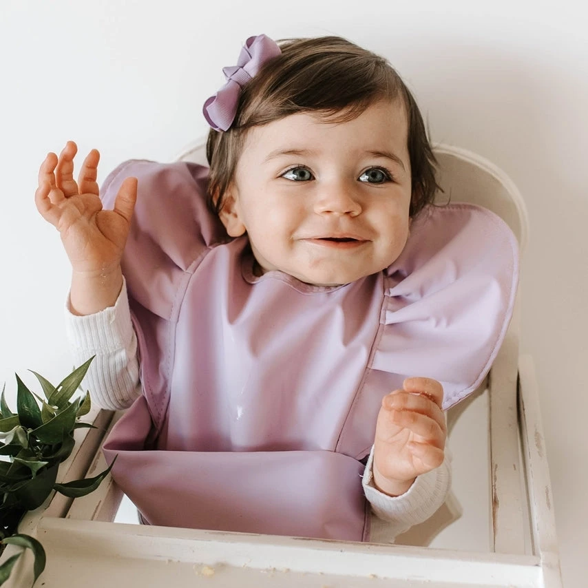 Waterproof Frill Snuggle Bib - Lavender - Image 2