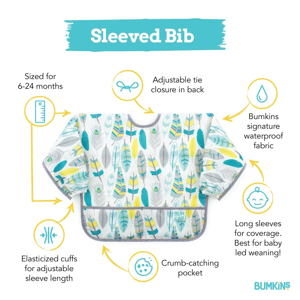 Bumkins Waterproof Sleeved Bib VARIOUS STYLES - Image 3
