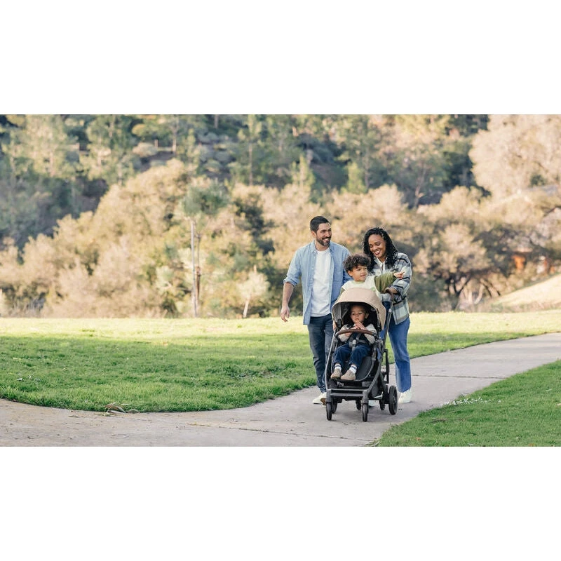 Uppababy CRUZ V2 + FREE SNUG SEAT + CUP HOLDER - Liam (Oat Melange/carbon/chestnut Leather) PRE ORDER APRIL - Image 8