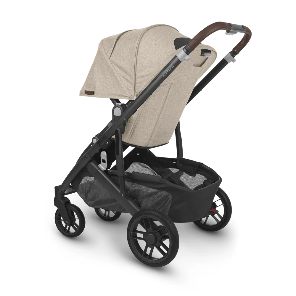 Uppababy CRUZ V2 + FREE SNUG SEAT + CUP HOLDER - Liam (Oat Melange/carbon/chestnut Leather) PRE ORDER APRIL - Image 4