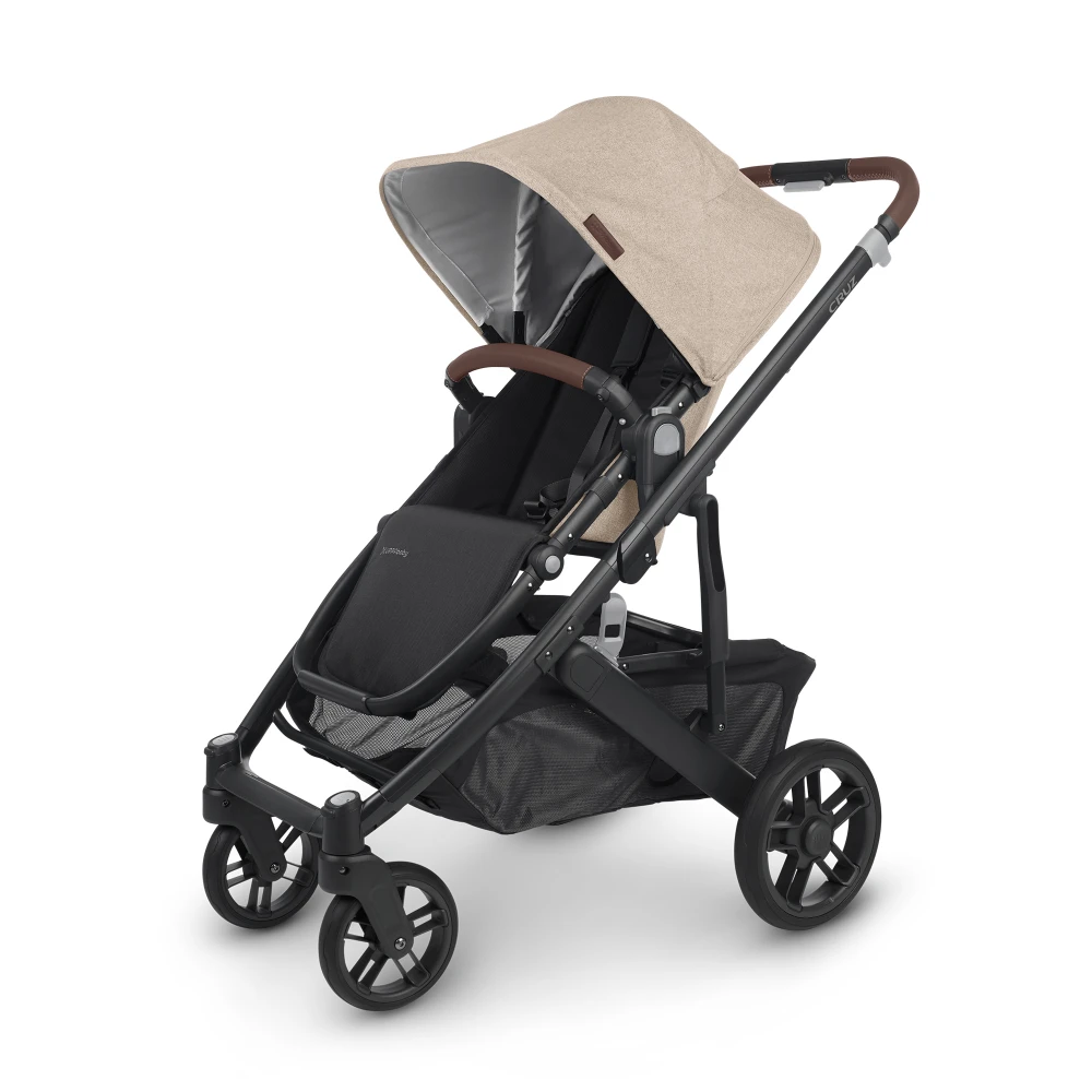 Uppababy CRUZ V2 + FREE SNUG SEAT + CUP HOLDER - Liam (Oat Melange/carbon/chestnut Leather) PRE ORDER APRIL - Image 2