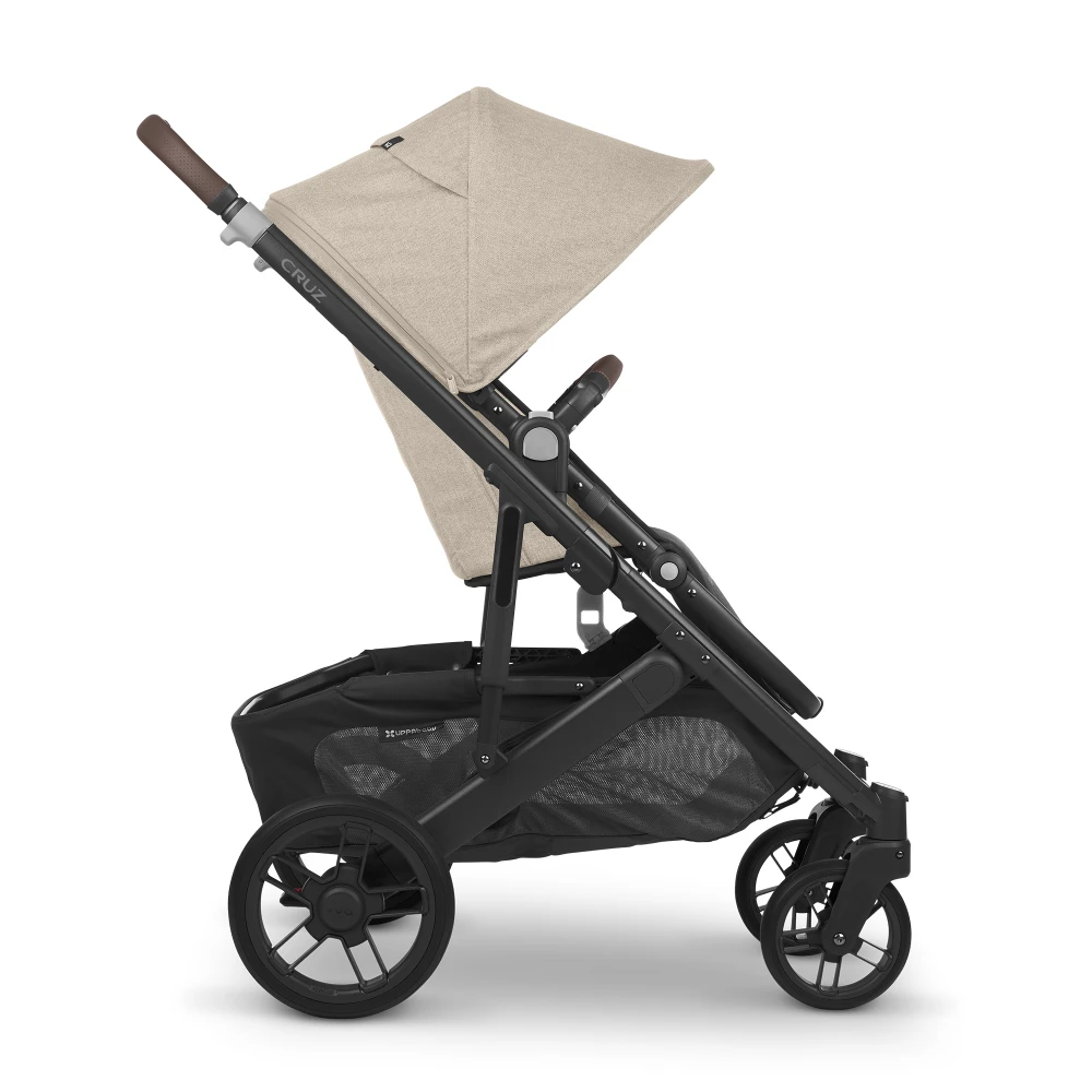 Uppababy CRUZ V2 + FREE SNUG SEAT + CUP HOLDER - Liam (Oat Melange/carbon/chestnut Leather) PRE ORDER APRIL - Image 3