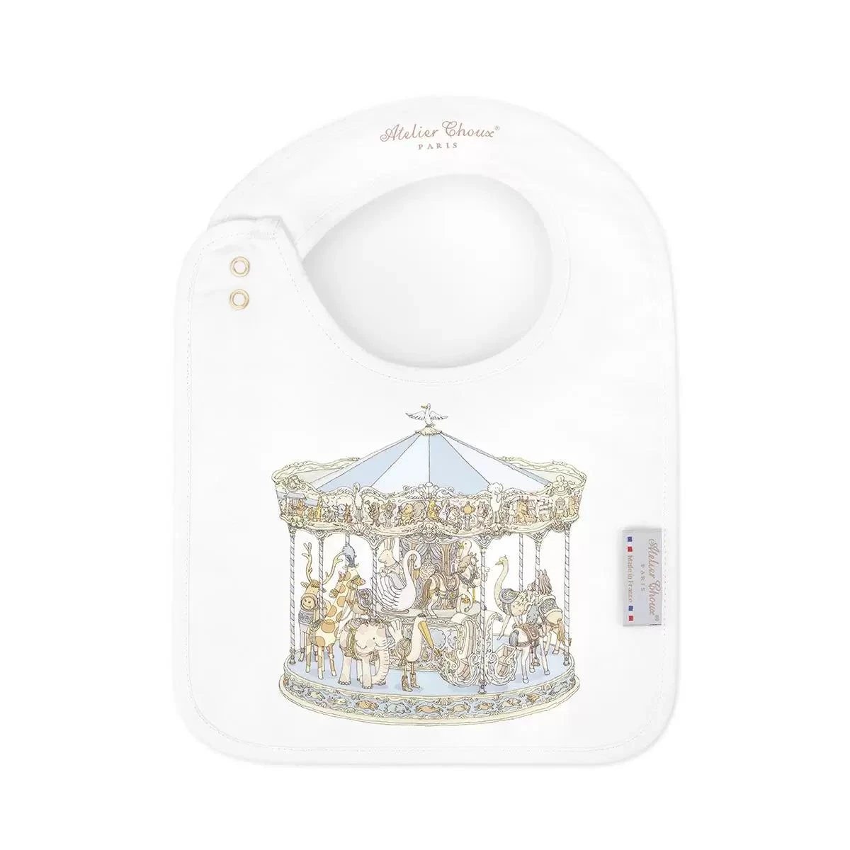 Satin Bib – Carousel Blue