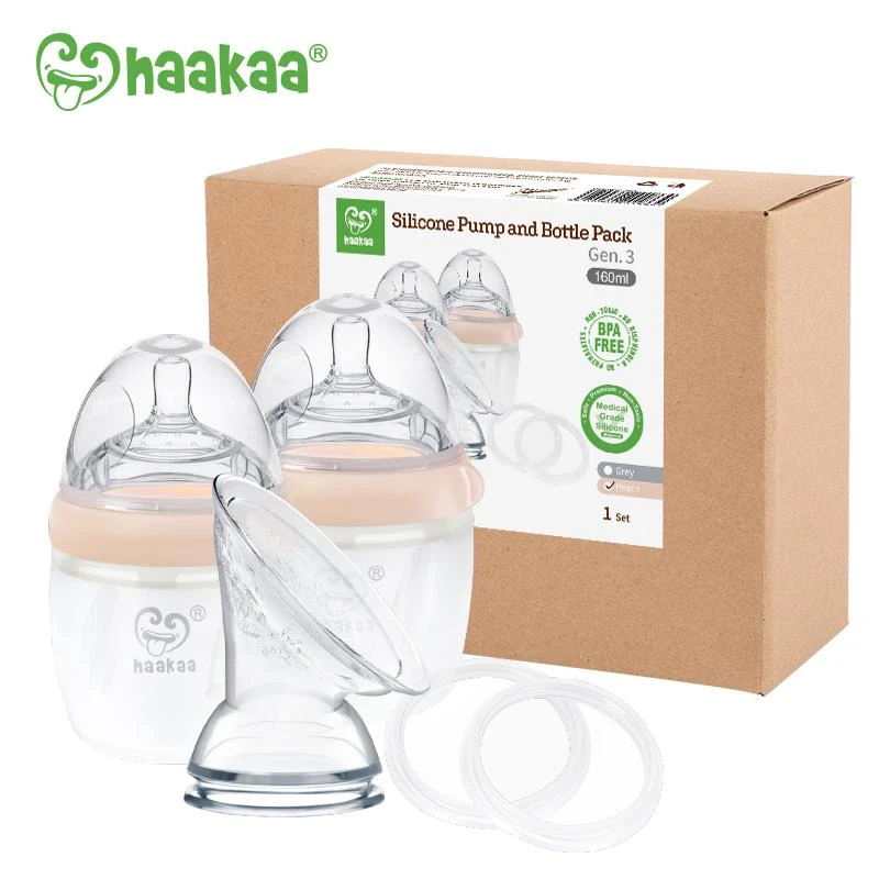 Haakaa Gen 3 Breast Pump And Bottle 2 Pack Set - 160ml - Image 2