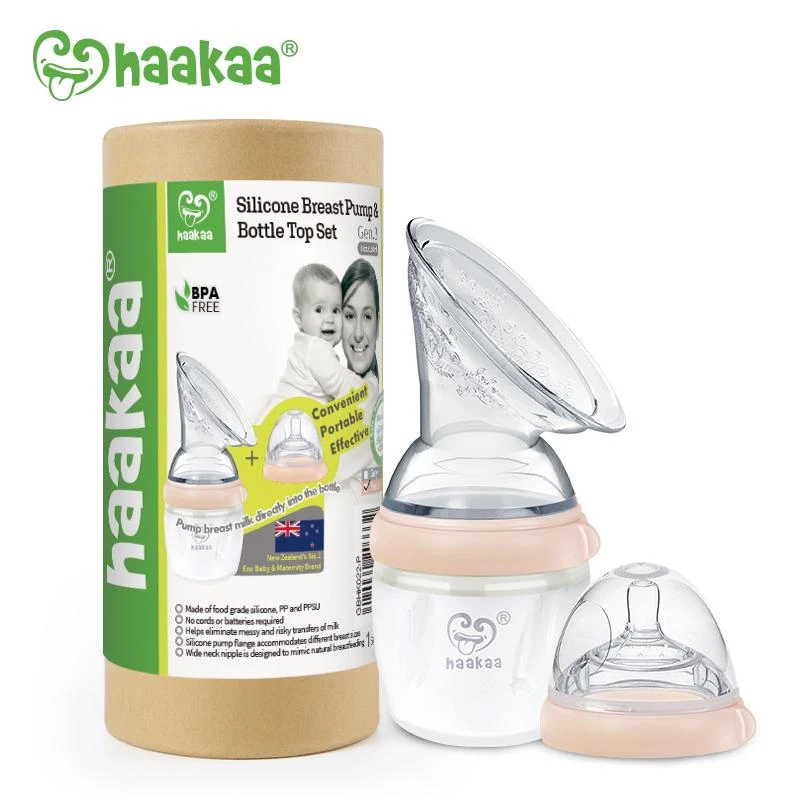 Haakaa Gen 3 Breast Pump & Bottle Top Set - 160ml - Image 2
