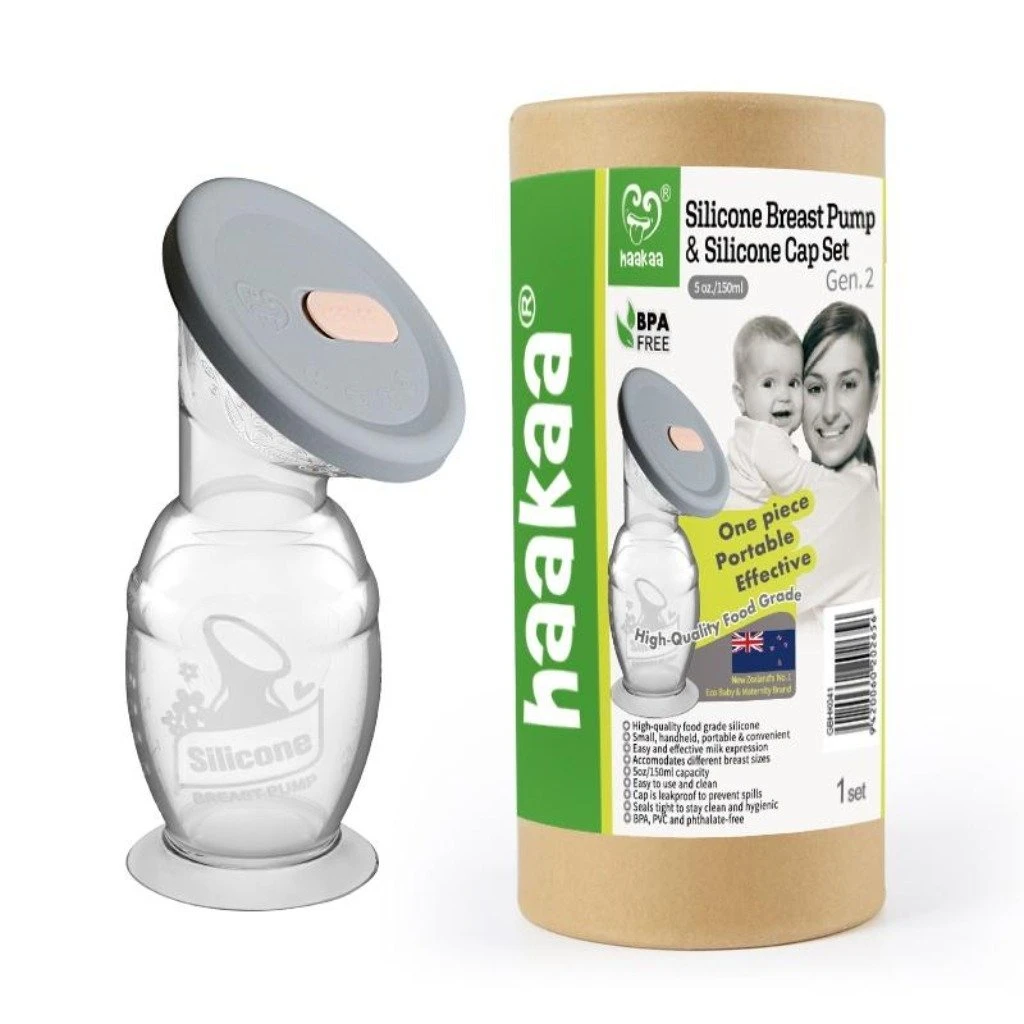 Haakaa Silicone Breast Pump And Cap Combo 150ml - Image 3
