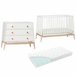 Leander Luna Cot + Mattress + Dresser