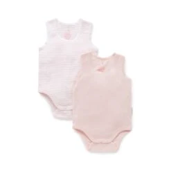 2 Pack Rib Bodysuit - Pale Pink Pack Size 00 3-6 Months