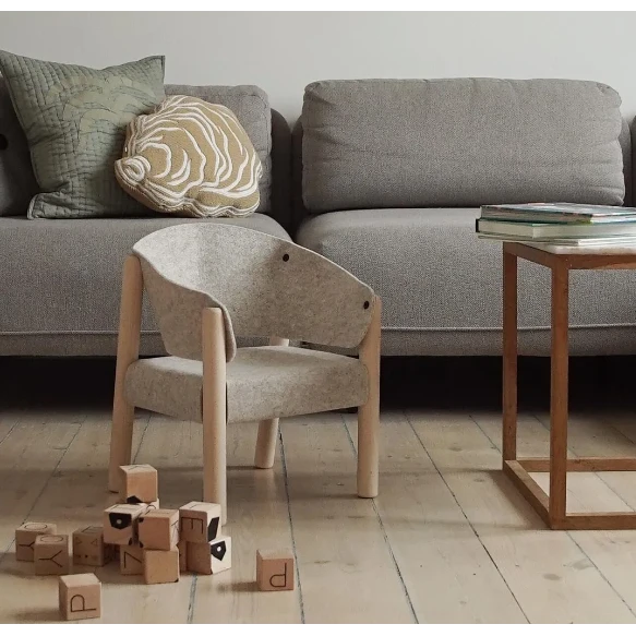 Saba Children's Chair In Beige Felt - Image 5