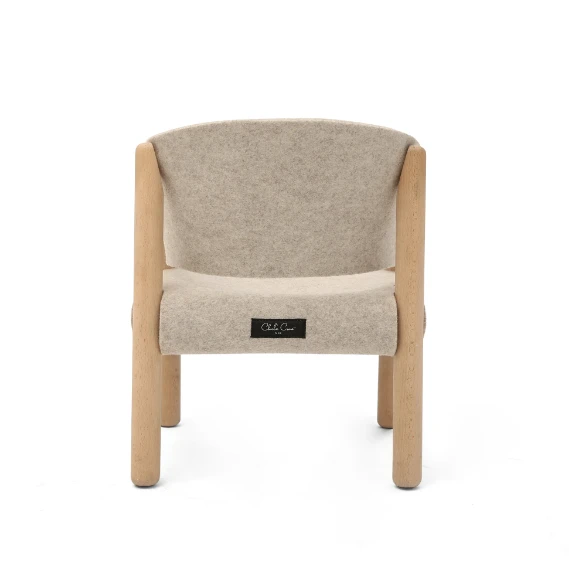 Saba Children's Chair In Beige Felt - Image 3