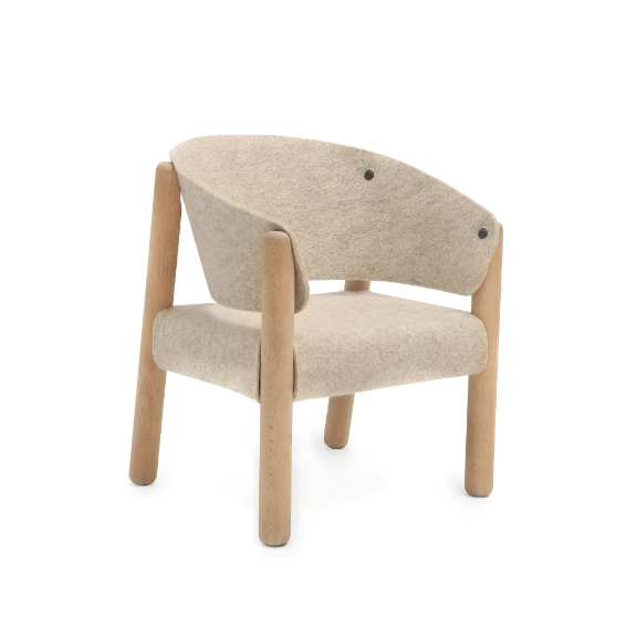 Saba Children's Chair In Beige Felt