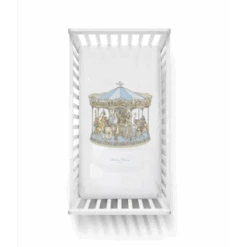 Fitted Sheet Satin - Carousel Blue