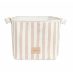 Django Toy Basket - Taupe Stripes/Natural