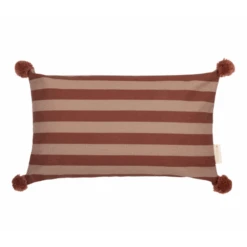Majestic Rectangular Cushion - Marsala Taupe Stripes
