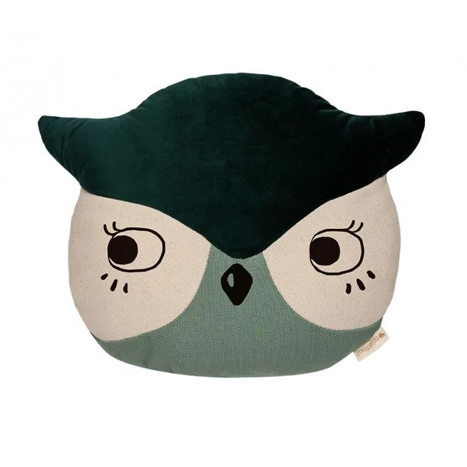 Owl Cushion - Eden Green