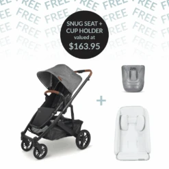 Uppababy CRUZ V2 + FREE SNUG SEAT + CUP HOLDER - Greyson (Charcoal Melange)