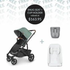 Uppababy CRUZ V2 + FREE SNUG SEAT + CUP HOLDER - Gwen (Green Melange)