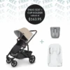 Uppababy CRUZ V2 + FREE SNUG SEAT + CUP HOLDER - Liam (Oat Melange/carbon/chestnut Leather) PRE ORDER APRIL