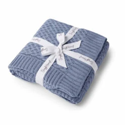 Diamond Knit Organic Baby Blanket - River