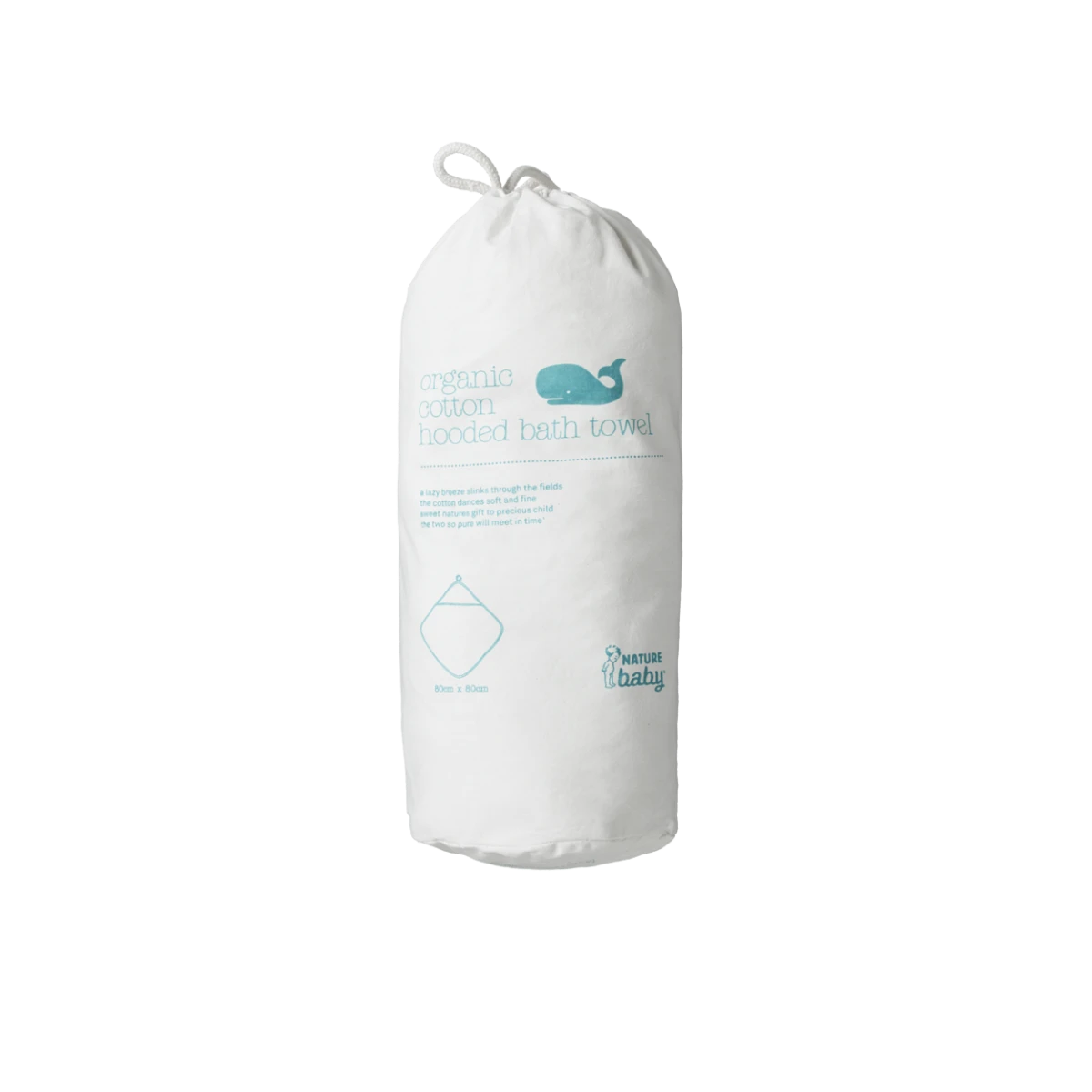 Organic Cotton Hooded Bath Towel - Natural - Image 3