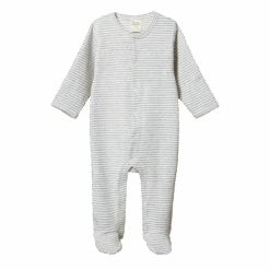 Cotton Stretch And Grow - Grey Marl Stripe