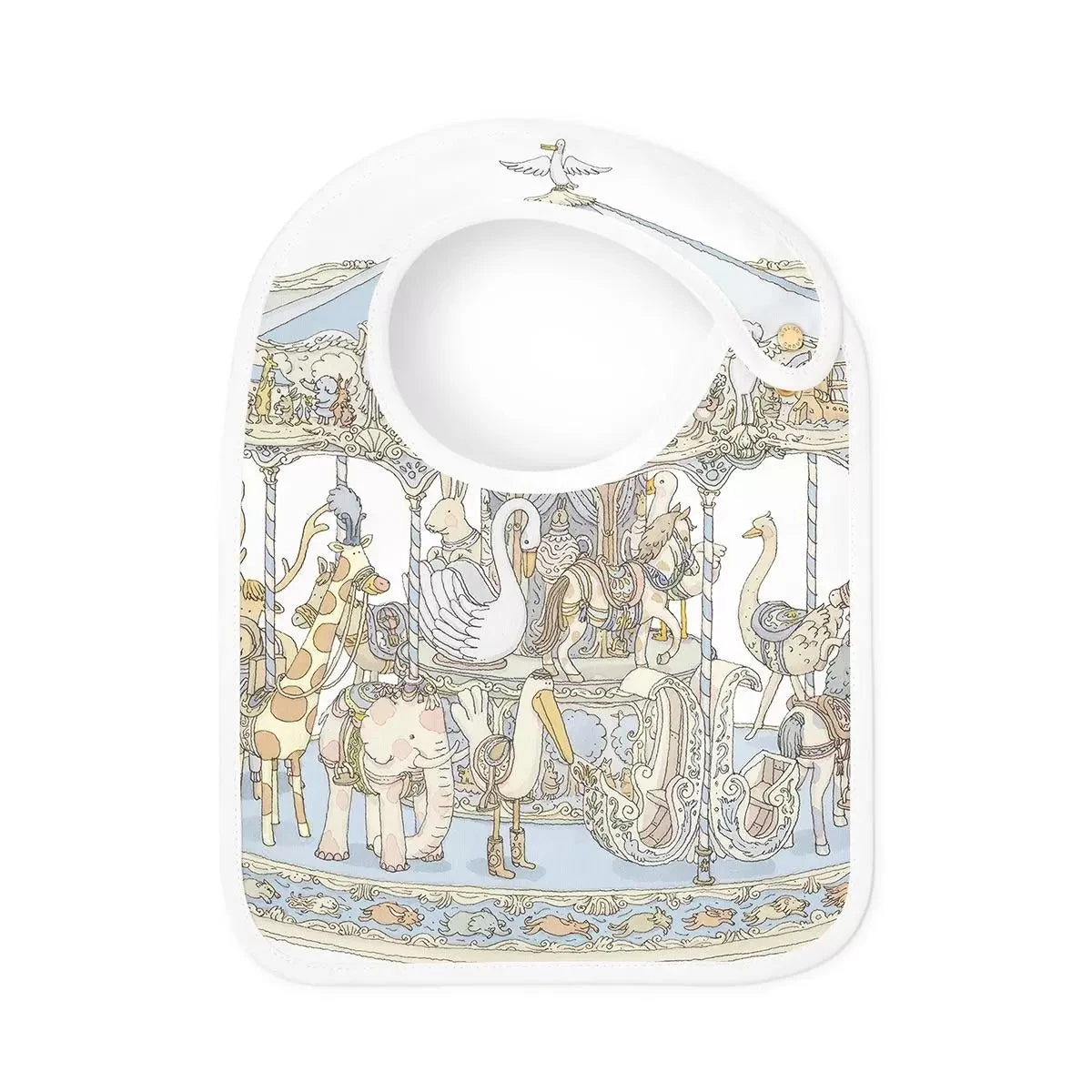Satin Bib – Carousel Blue - Image 3