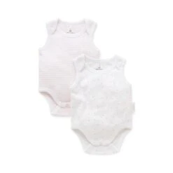 2 Pack Singlet Bodysuit - Pale Pink Pack Size 0000 NB